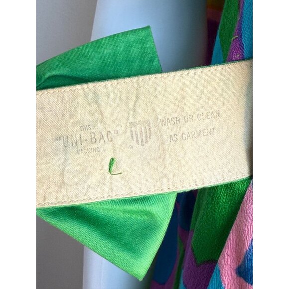 Vintage 1960s Psychedelic Butterfly Maxi Dress Alice Polynesian Fashions Size XS - Picture 9 of 13